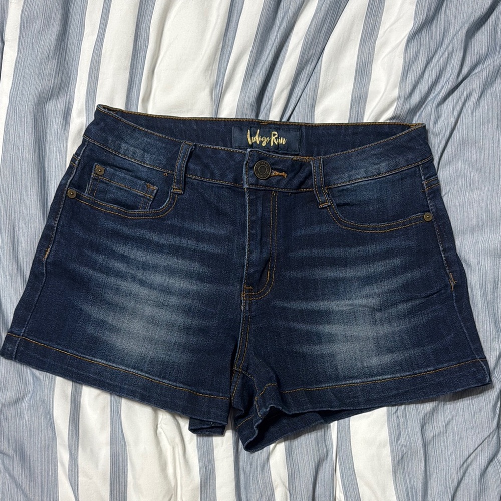 Indigo Rein Blue Jean Shorts Distressed Denim
